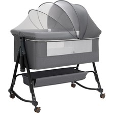 6 Kademeli Yükseklik Ayarlı Bebek Beşiği Katlanabilir, Sallanabilir, Taşınabilir