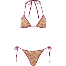 Çizgili Üçgen Bikini Seti