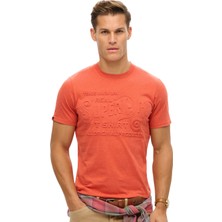 Superdry Bisiklet Yaka Kırmızı Erkek T-Shirt M1012100A-6SD_WORKWEAR Embossed Rel
