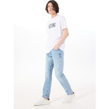 Mustang Orta Bel Slim Fit Açık Mavi Erkek Denim Pantolon Vegas Slım - 1209