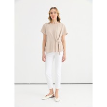 Selen O Yaka Düz Taş Kadın Bluz 25YSL8146