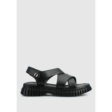 ProvoQ Siyah Kadın Düz Sandalet