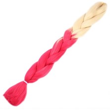 X-Pression Afrika Örgüsü Ombreli Sentetik Saç 100 gr Platin Sarı - Neon Pembe
