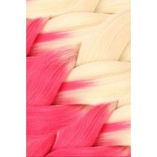 X-Pression Afrika Örgüsü Ombreli Sentetik Saç 100 gr Platin Sarı - Neon Pembe