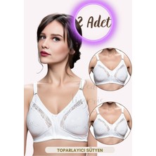 Büyük Beden Dantelli Penye Toparlayıcı Sütyen 2 Adet (Klasik Anne Sütyeni)