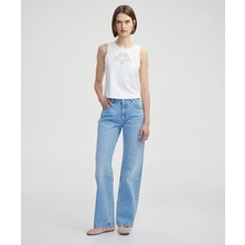 Hotfix Baskılı Wide Leg Jean Pantolon IS1250018041CC2