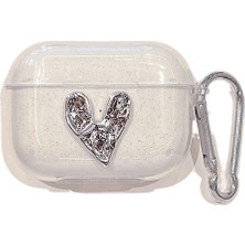 MobaxAksesuar Apple Airpods 4. Nesil ile uyumlu Kılıf Kalp Leopar Taş Kiraz Desenli Fiyok Tutmalı Kılıflar