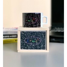 Giftmoda Ahşap Kutusunda İzafiyet Teorisi Emc2 Kupa Bardak