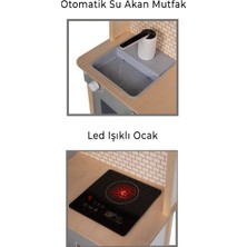 Musluktan Su Akan ve Led'li Ahşap Çocuk Mutfak Seti T1030