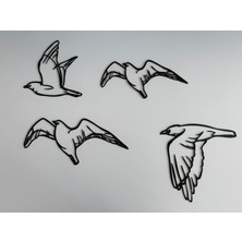 Kuş Temalı Metal Tablo 4'lü
