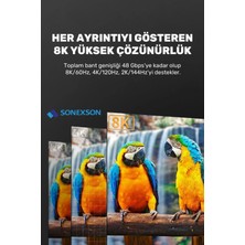 Sonex Ultra Yüksek Hızlı 8k HDMI 2.1 Kablo 2 Metre