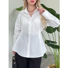 Yanları Düğme Detaylı Poplin Gömlek