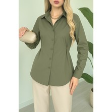 Yanları Düğme Detaylı Poplin Gömlek