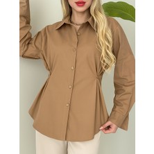 Yanları Düğme Detaylı Poplin Gömlek