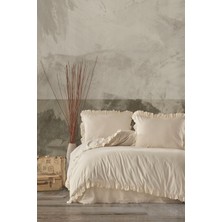 Pamuklu Fırfırlı Yıkamalı Çift Kişilik Nevresim Takımı 200 x 220  cm .