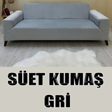 Süet Detaylı Angora Kumaş Üçlü & Çekyat Koltuk Kılıfı