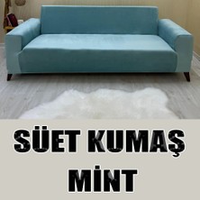 Süet Detaylı Angora Kumaş Üçlü & Çekyat Koltuk Kılıfı