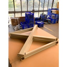80 x 140 Ireko Tablalı 50 x 50 Çapraz Alüminyum Ayaklı Masa