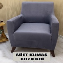 Süet Detaylı Angora Kumaş Tekli Koltuk & Berjer Koltuk Kılıfı