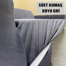 Süet Detaylı Angora Kumaş Tekli Koltuk & Berjer Koltuk Kılıfı