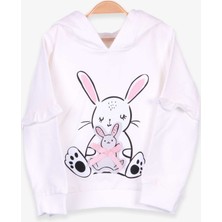 Breeze Kız Çocuk Sweatshirt Tavşan Baskılı 1.5-5 Yaş, Ekru