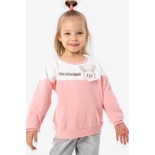 Breeze Kız Çocuk Sweatshirt Tavşan Nakışlı 1-4 Yaş, Somon