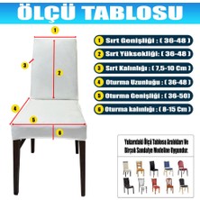 4 Adet Süet Detaylı Angora Kumaş Sandalye Kılıfı Yıkanabilir Likralı Esnek Lastikli, Sandalye Örtü