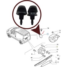 Bross Otomotiv Bsp999 Fiat Doblo Fiorino Punto Nemo Bipper İçin Arka Cam Silecek Su Fıskiyesi 60666173