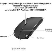 Anaway Shopping Bluetooth Şarjlı 2.4ghz Kablosuz Mouse | Sessiz Tıklama | Ergonomik Tasarım | Telefon,tablet, Pc, Mac, Laptop Uyumlu