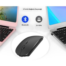 Anaway Shopping Bluetooth Şarjlı 2.4ghz Kablosuz Mouse | Sessiz Tıklama | Ergonomik Tasarım | Telefon,tablet, Pc, Mac, Laptop Uyumlu