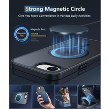 M.tk moveteck Apple iPhone 16E Kılıf Mat Magsafe Şarj Özellikli Hassas Butonlu Yumuşak Renkli Kenarlı + Ekran Koruyucu Cam Set 2in1