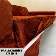 Parlak Kadife Kumaş 2 Adet Üçlü & Çekyat- 2 Adet Tekli Set Koltuk Kılıfı