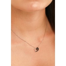 925 Ayar Gümüş Kalpli, Lava Kolye