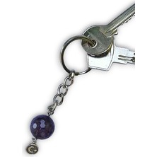 Faset Kesim Ametist Taşı Anahtarlık 127-5