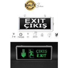 Işıklı Çift Yönlü Acil Çıkış Exit Tabelası Şarjlı Yönlendirme Güvenli Parlayan Uyarı Levhası