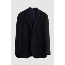 D'S Damat Ds Damat Slim Fit Lacivert Düz Yünlü Travel Takim Elbise 4HE05OB35577M