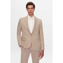 Twn Slim Fit Bej Düz Smokin Takim Elbise 4ESS5E302526M