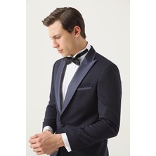 D'S Damat Ds Damat Slim Fit Lacivert Armürlü Damatlık & Smokin Takim Elbise 4HSS51305001M