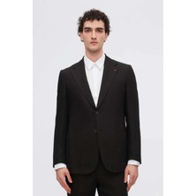 D'S Damat Ds Damat Regular Fit Siyah Armürlü Takim Elbise 4HF05KV395772