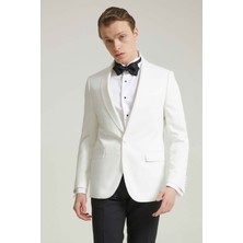 Twn Slim Fit Ekru Düz Smokin Takim Elbise 4ESS5E302526M