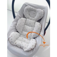 Jaju Baby Kahve Yıldız Desenli Oto Koltuğu Minderi - Puset Minderi 55X35