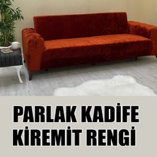 Parlak Kadife Kumaş Üçlü & Çekyat Koltuk Kılıfı