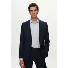 D'S Damat Ds Damat Slim Fit Lacivert Armürlü Takim Elbise 3HF05KV155771