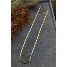 Çelik Italyan Zincir Yassı Model 60 cm Gold