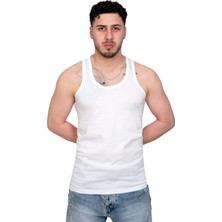 3nbe- 1011 Beyaz Erkek Atleti-12 Adet- Süprem %95 Pamuk