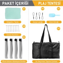 Haegs Plaj Gölgelik Tente Deniz Çadırı, Sahil Plaj Gölgeliği Kanopy Plaj Çadırı 250X250CM Açık Mavi