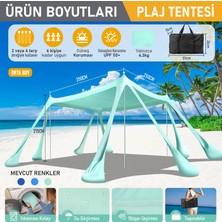 Haegs Plaj Gölgelik Tente Deniz Çadırı, Sahil Plaj Gölgeliği Kanopy Plaj Çadırı 250X250CM Açık Mavi