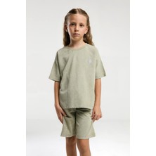 U.S. Polo Assn. U.S. Polo Assn Kız Çocuk  2 li Bermuda T-şhirt Takım Çay Yeşili