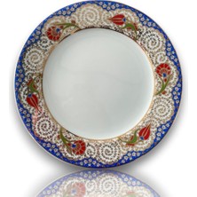 Dm Porselen Mavi Karanfil Porselen Tabak 25 cm