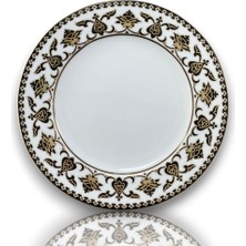 Dm Porselen Siyah Desenli Porselen Tabak 25 cm